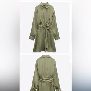 Zara green wrap dress
